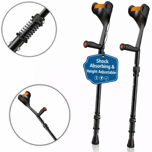 Shock absorbing elbow - absorbing, crutches